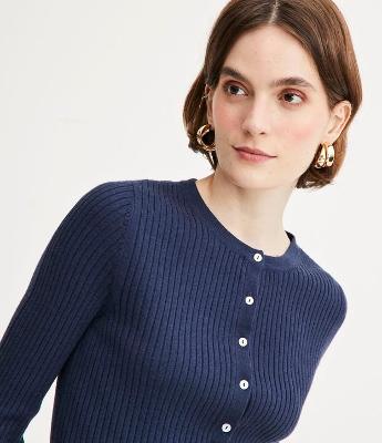 Cardigan Curto em Tricô com Textura Canelada