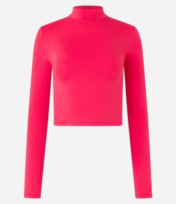 Blusa Cropped Leve com Gola Alta