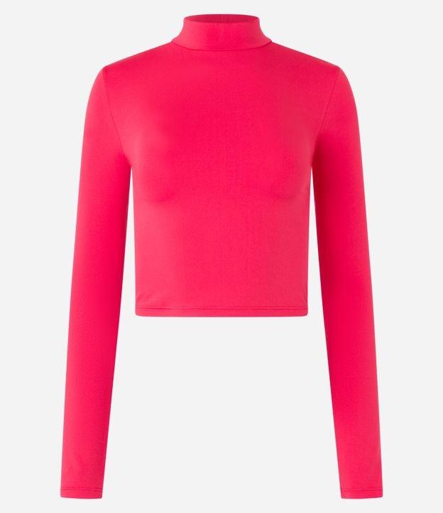 Blusa Cropped Leve com Gola Alta - 1