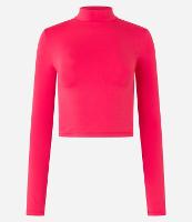 Blusa Cropped Leve com Gola Alta - 1