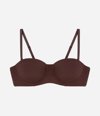 Sutiã Sem Alça em Microfibra com Bojo Oco Estruturado