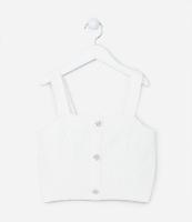 Blusinha Texturizada Infantil com Botões de Strass - Tam 5 a 14 anos - 1