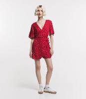 Macaquinho em Viscose com Transpasse e Poás Estampados - 1