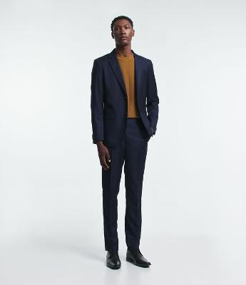 Calça Social Slim em Poliviscose com Bolsos Faca