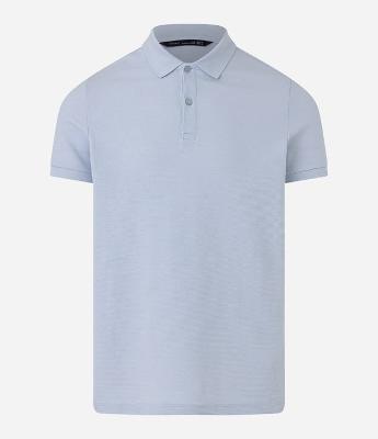 Camisa Polo Slim com Botões e Textura Canelada