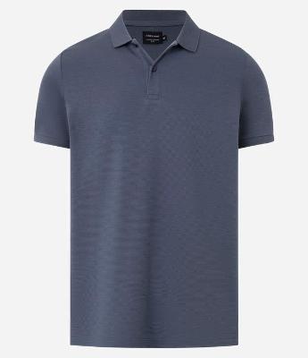 Camisa Polo Slim com Botões e Textura Canelada