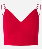 Blusa Cropped em Crepe com Decote V - 1