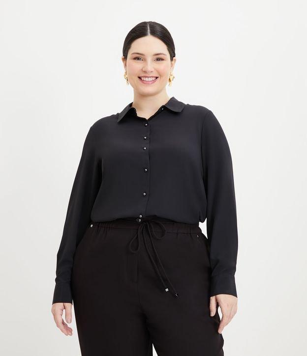 Camisa Básica em Crepe com Botões Curve & Plus Size - 1