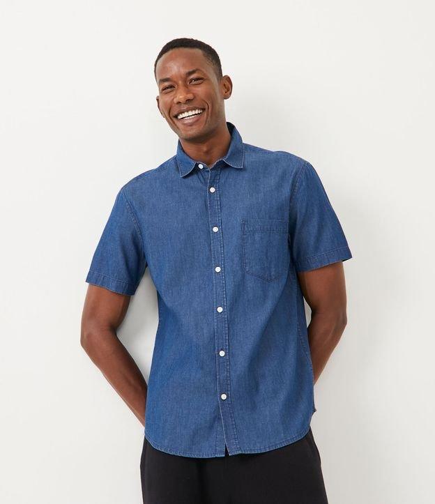 Camisa Comfort em Algodão com Bolso Frontal - 1