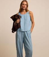 Calça Reta em Jeans com Cós Elástico - 3