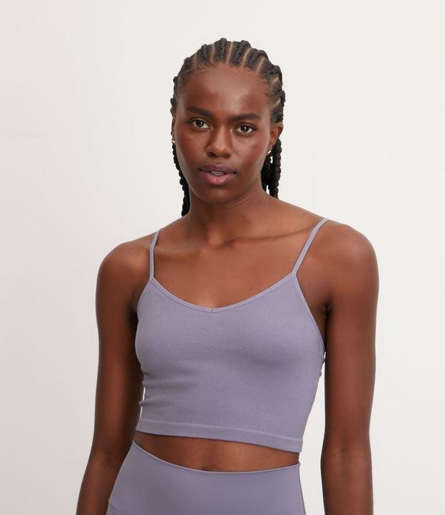 Top Esportivo sem Costura com Textura Canelada - 1