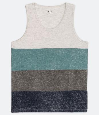 Regata Regular em Algodão com Listras Blocadas