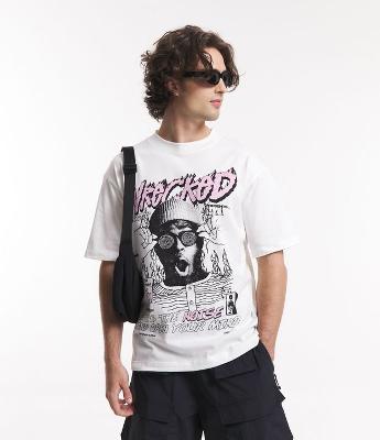 Camiseta Boxy em Meia Malha com Estampa Wrecked