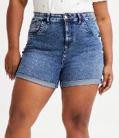 Short Hot Pants Jeans com Barra Dobrada Curve & Plus Size - 1