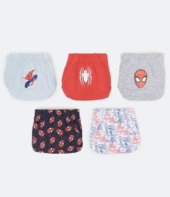 Kit 05 Cuecas Infantil Slip com Estampa do Homem Aranha - Tam 2 a 10 Anos