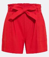 Short Curto em Viscose e Linho com Bolsos e Cinto Faixa - 2