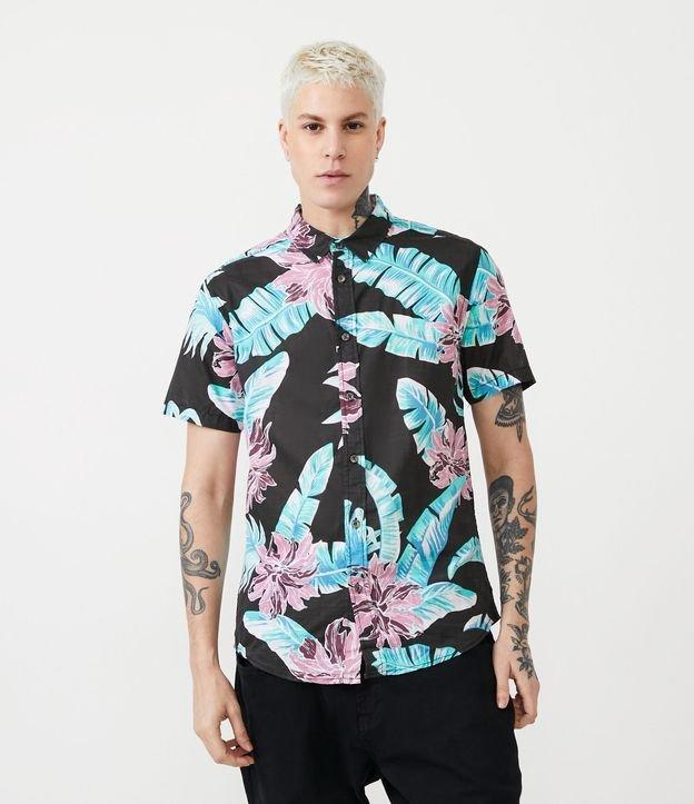 Camisa Regular em Voal com Estampa Floral - 1