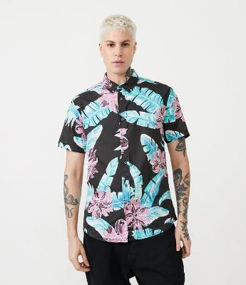 Camisa Regular em Voal com Estampa Floral