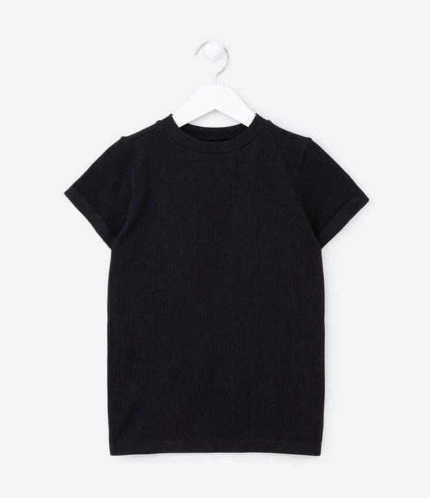 Blusa Manga Curta Infantil Canelada - Tam 5 a 14 anos - 1