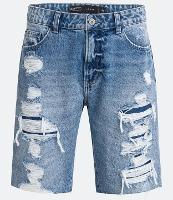 Bermuda Loose Jeans com Rasgos Destroyed - 1