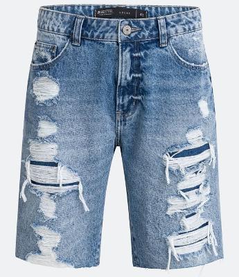 Bermuda Loose Jeans com Rasgos Destroyed