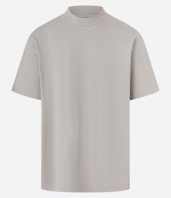 Camiseta Relaxed em Algodão com Gola Canelada