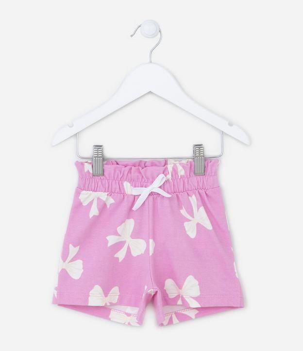 Short Clochard Infantil com Estampa de Laços - Tam 1 a 5 anos - 1