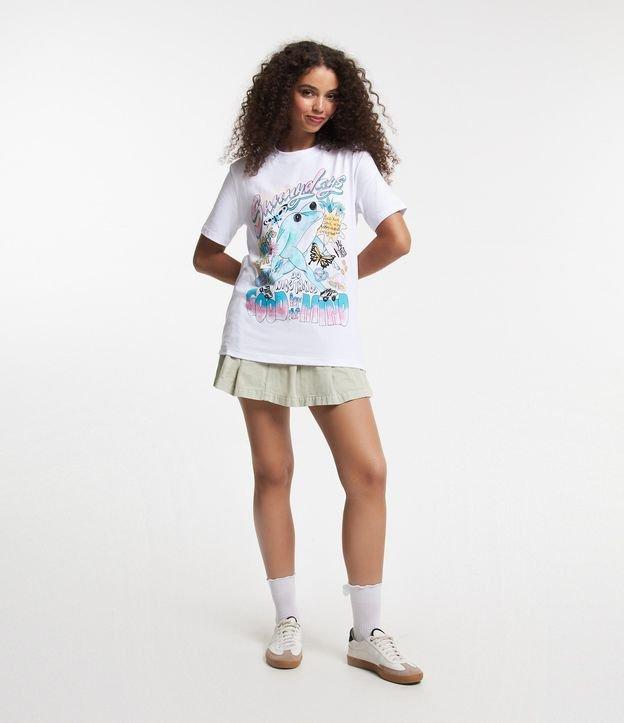 Saia Curta em Sarja com Pregas - 1