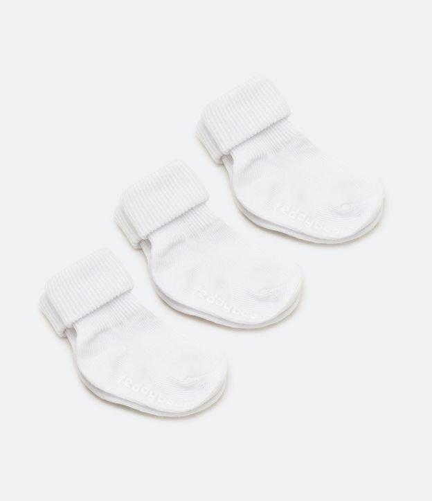 Kit 03 Pares de Meias Infantil com Dobra Dupla - Tam 0 a 12 meses - 1