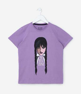 Camiseta Infantil com Estampa Wandinha - Tam 7 a 14 Anos