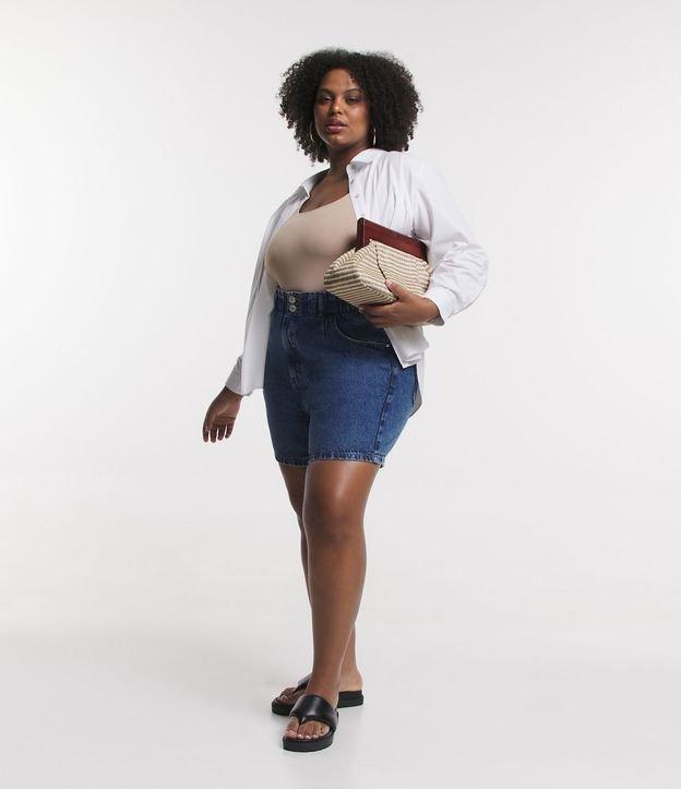 Short Clochard Jeans com Cós Elástico Curve & Plus Size - 1