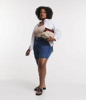 Short Clochard Jeans com Cós Elástico Curve & Plus Size - 1