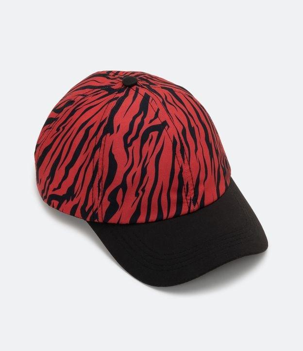 Boné com Aba Curva e Estampa Animal Print Zebra - 1