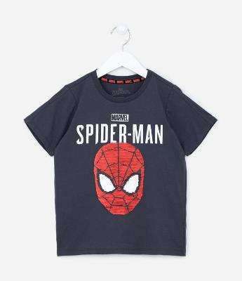 Camiseta Infantil Manga Curta com Estampa do Homem Aranha - Tam 3 a 8 anos