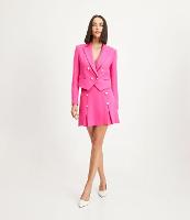 Saia Curta em Piquet Texturizado com Botões Diferenciados e Pregas - 1