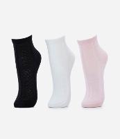 Kit 03 Pares de Meia Cano Médio em Algodão com Lacinho -Tam 19/22 ao 31/34 - 1