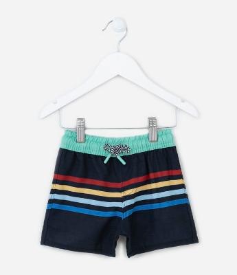 Bermuda Infantil com Estampa Listrada - Tam 1 a 5 anos