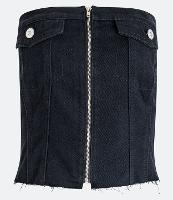 Blusa Cropped em Jeans com Decote Tomara que Caia e Barra a Fio - 2