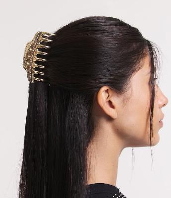 Piranha de Cabelo em Metal Texturizado