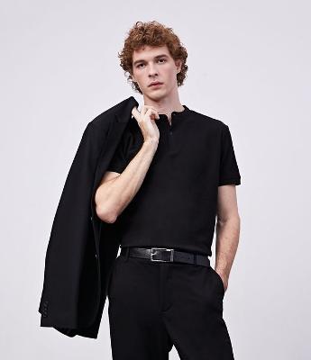 Camisa Polo Slim em Piquet Texturizado