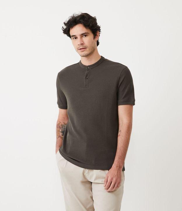Camisa Polo Slim em Piquet Texturizado - 1