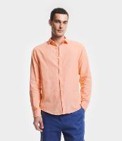 Camisa Regular Básica em Linho com Gola Colarinho - 1