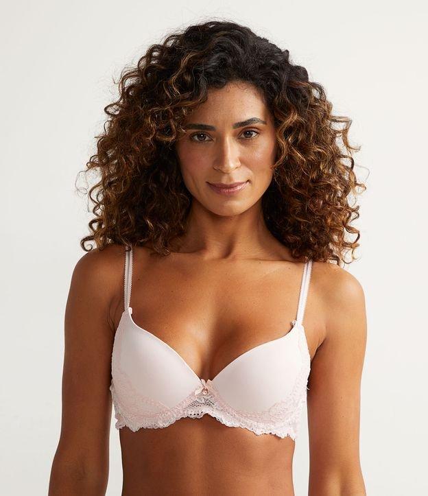 Sutiã Base em Microfibra com Bojo Oco e Renda - 1