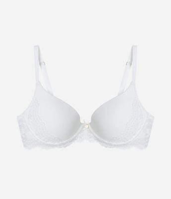 Sutiã Base em Microfibra com Bojo Oco e Renda