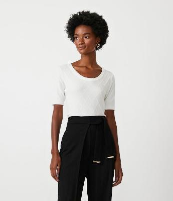 Blusa em Tricô com Losangos em Textura