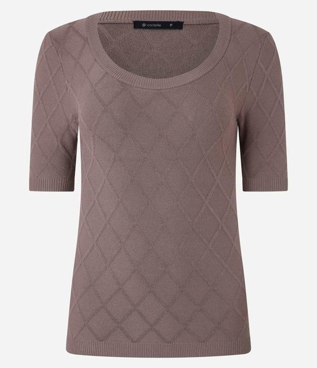 Blusa em Tricô com Losangos em Textura - 2
