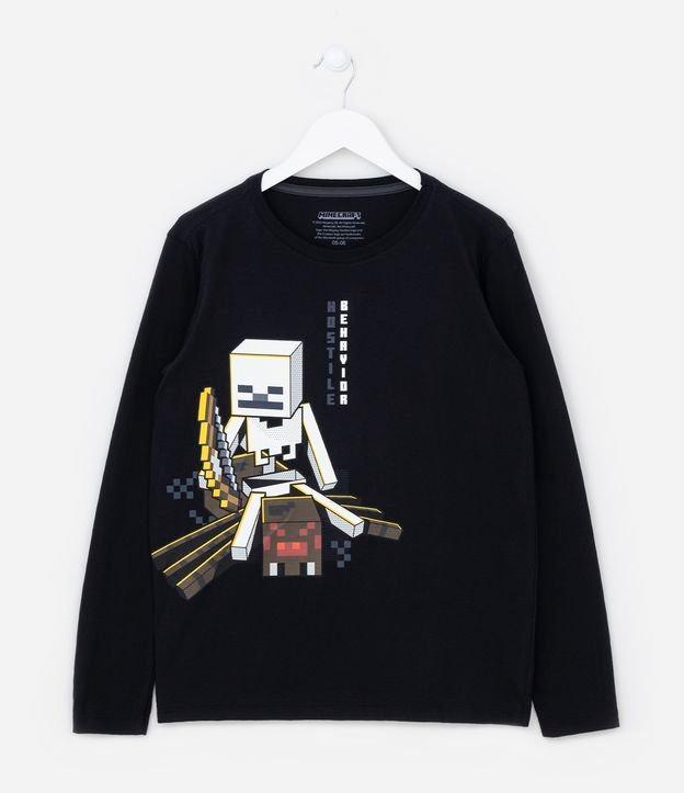 Camiseta Infantil com Estampa do Minecraft que Brilha no Escuro - Tam 5 a 14 anos - 1