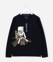 Camiseta Infantil com Estampa do Minecraft que Brilha no Escuro - Tam 5 a 14 anos - 1