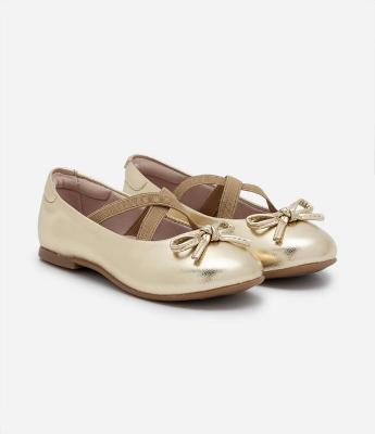 Sapatilha Infantil Metalizada com Lacinho e Tiras Elásticas - Tam 20 ao 25