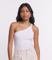 Blusa Básica em Ribana com Um Ombro Só - 1